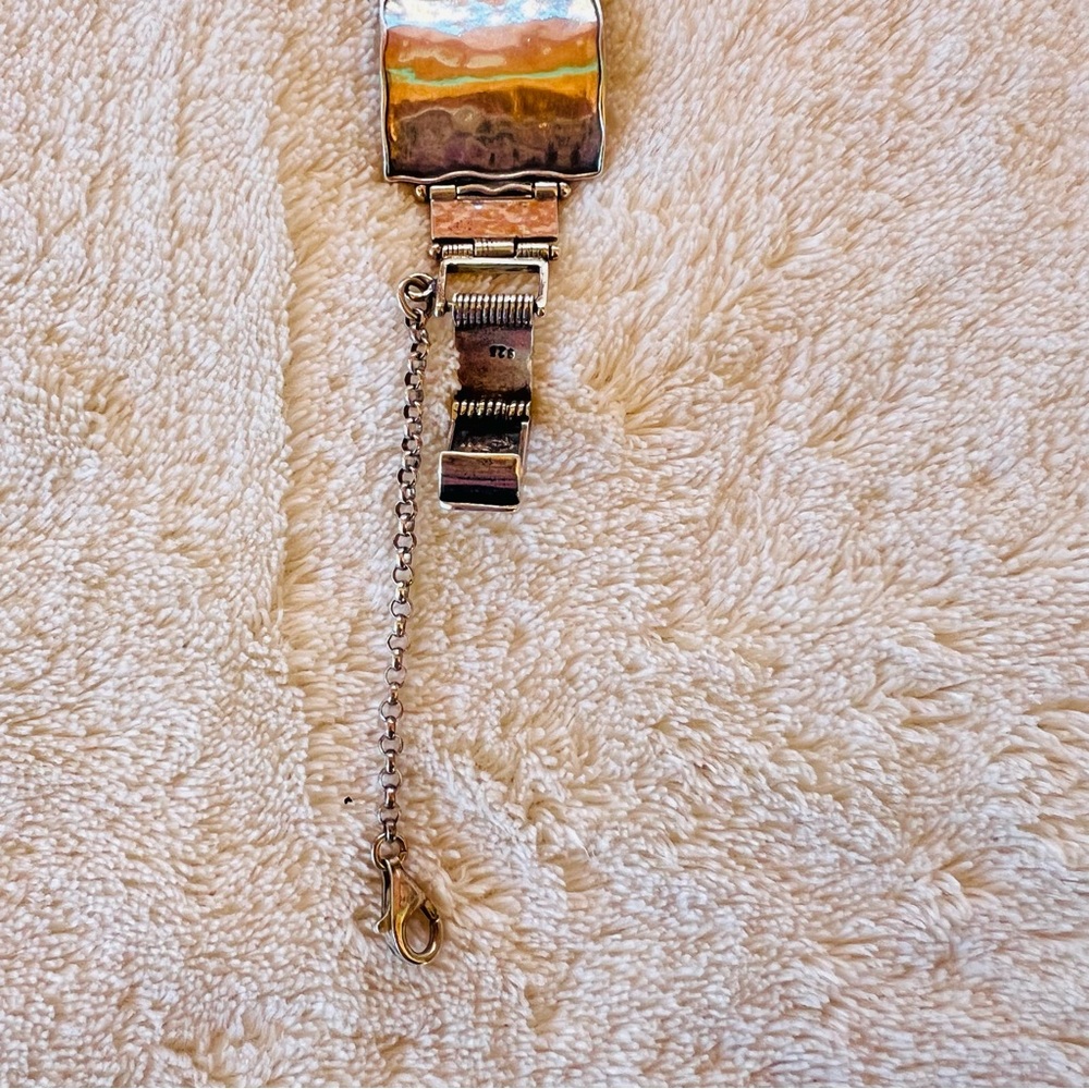 Vintage Silpada Sterling Silver Chunky Wide Link Bracelet Watch 7" - Picture 10 of 11